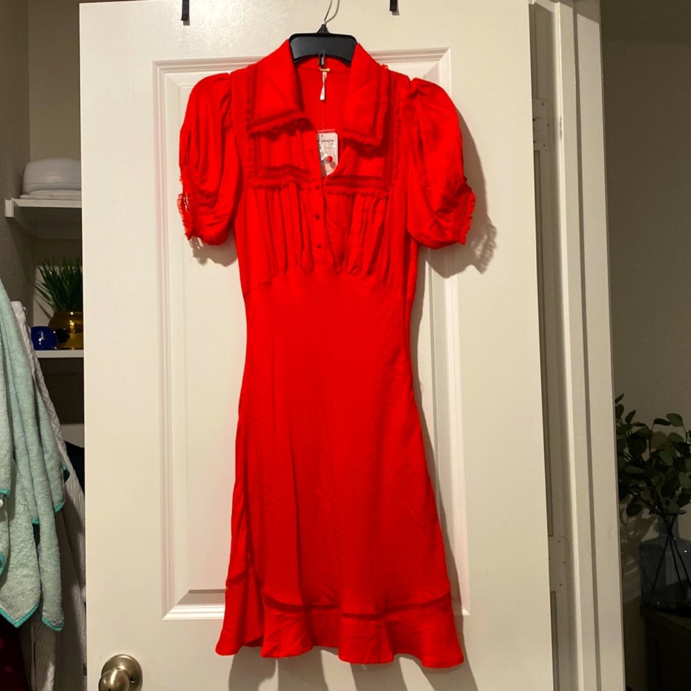 Free People Flattering Red Dress XS